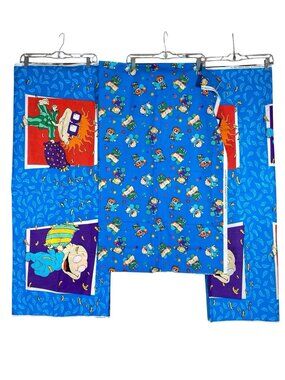 Vintage 90s Rugrats Fabric Panels Crafting Quilting Nickelodeon Chuckie Tommy